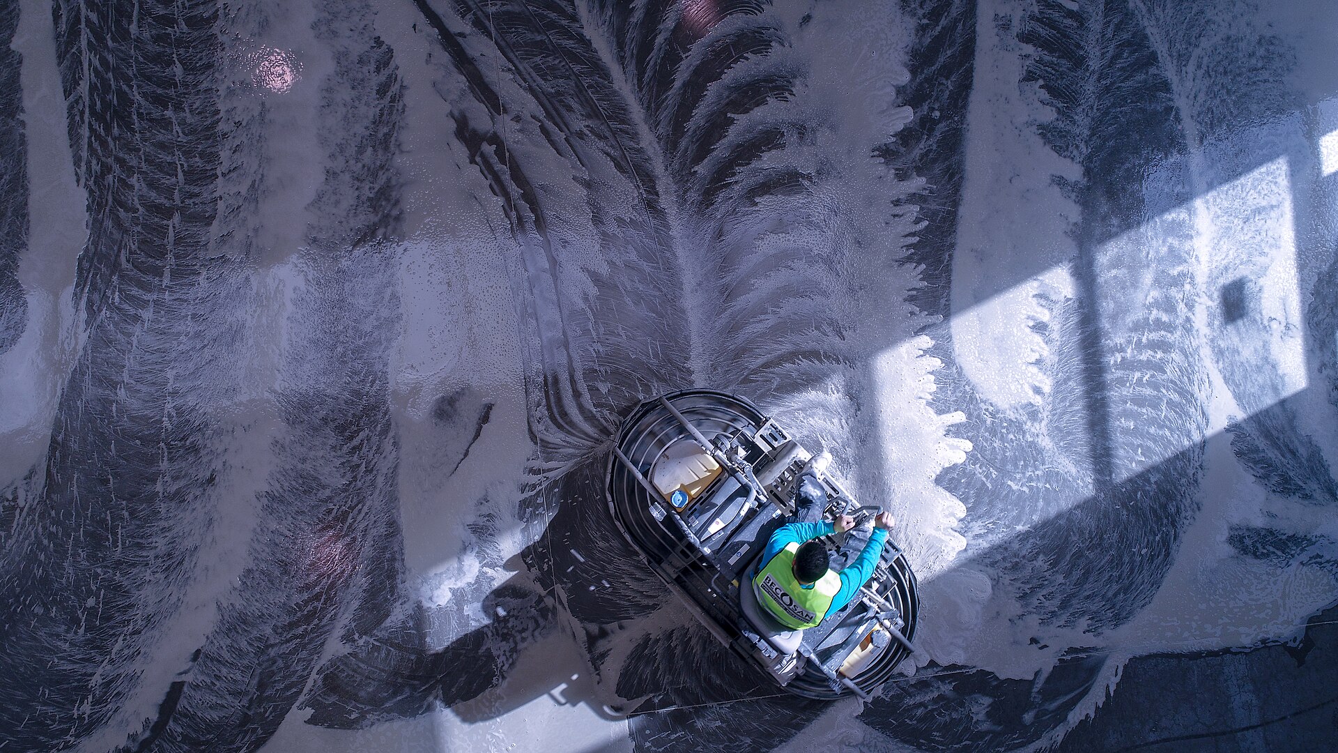 Grinding concrete floor for epoxy preparation